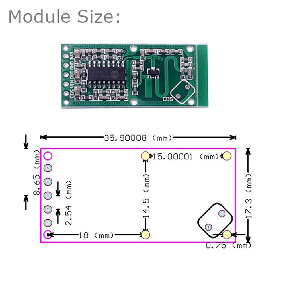 5PCS RCWL-0516 Motion Detection Sensor, Microwave Radar Sensor Switch Module for Arduino ESP8266 Nodemcu Wemos