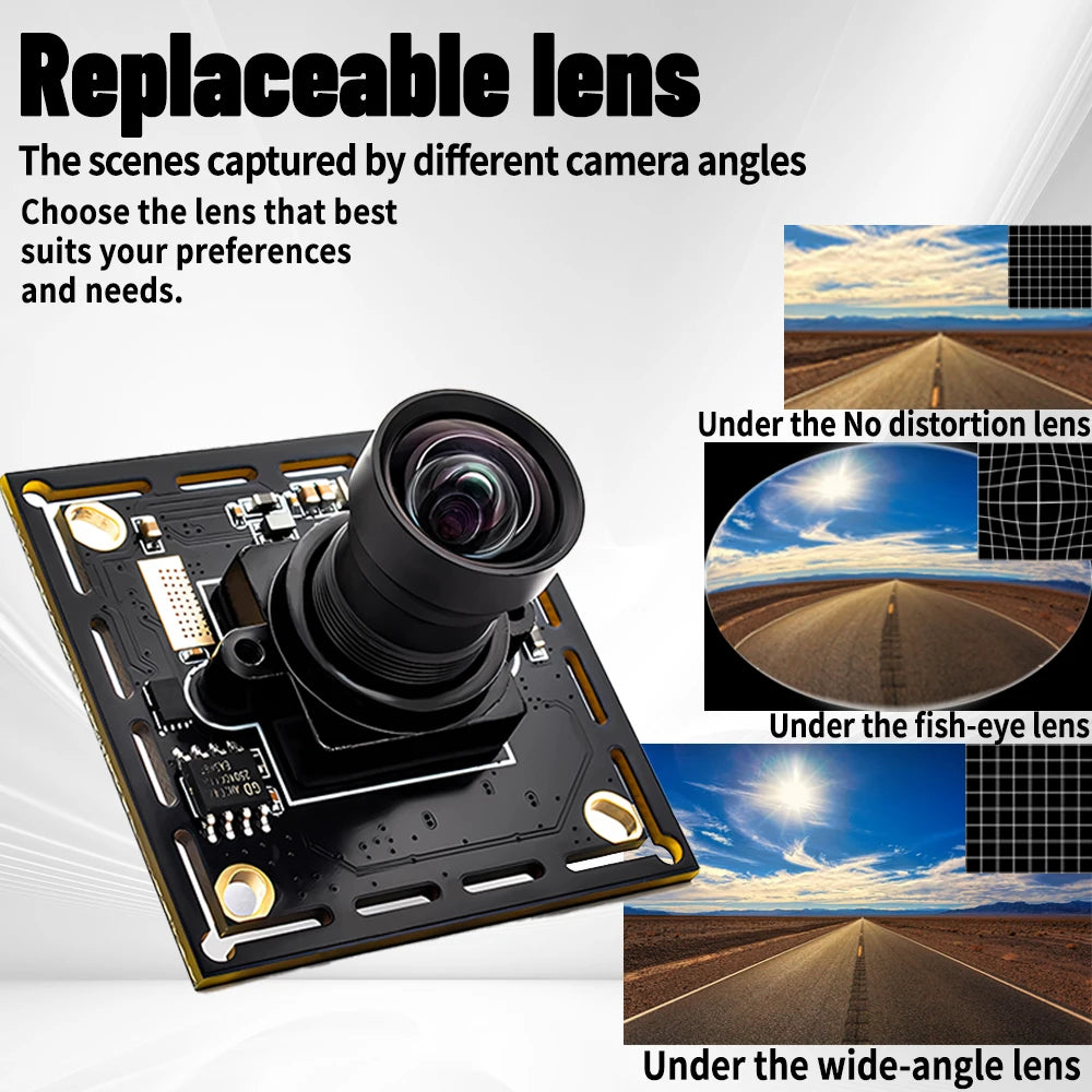 1080P 90FPS Global Shutter USB Camera, High Speed Web Camera with M12 No Distortion Lens, Plug Play for Machine Vision Security