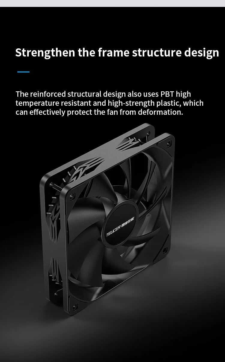 TEUCER PC Computer Case Fan PWM 4 Pin 120mm Silent 12CM Fan CPU Cooler Cooling Fan Cooling Radiator Fan 12V Adjust Fan Speed