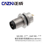 M8 Socket 3 4 5 6 8 Pins Female Male Solder Type Front Back Panel Mount Waterproof Connectors