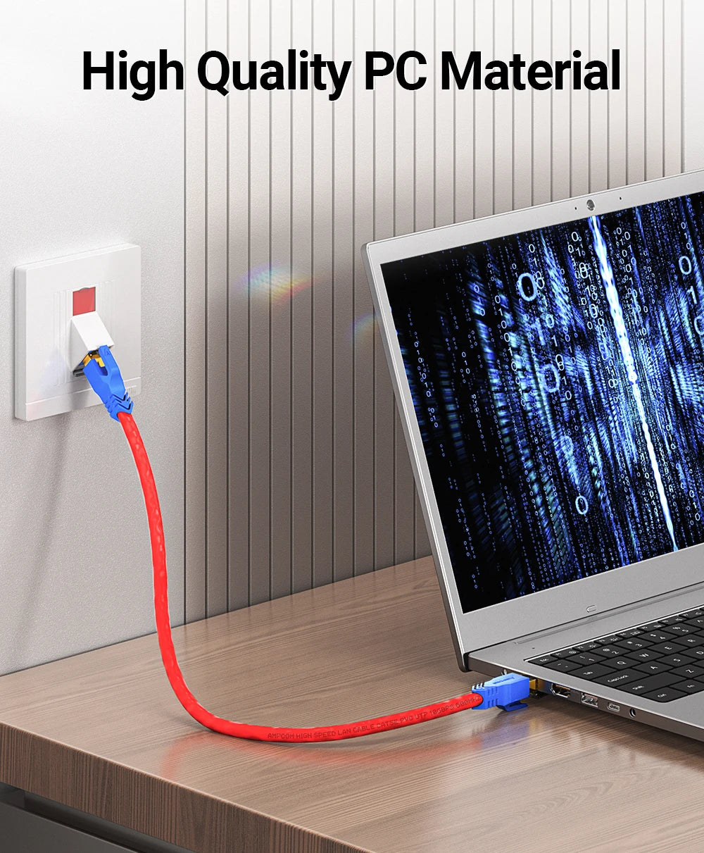 AMPCOM CAT7 Pass Through RJ45 Modular Plug Network Connectors STP 3/50μ Gold-Plated 8P8C Crimp End for Ethernet Cable