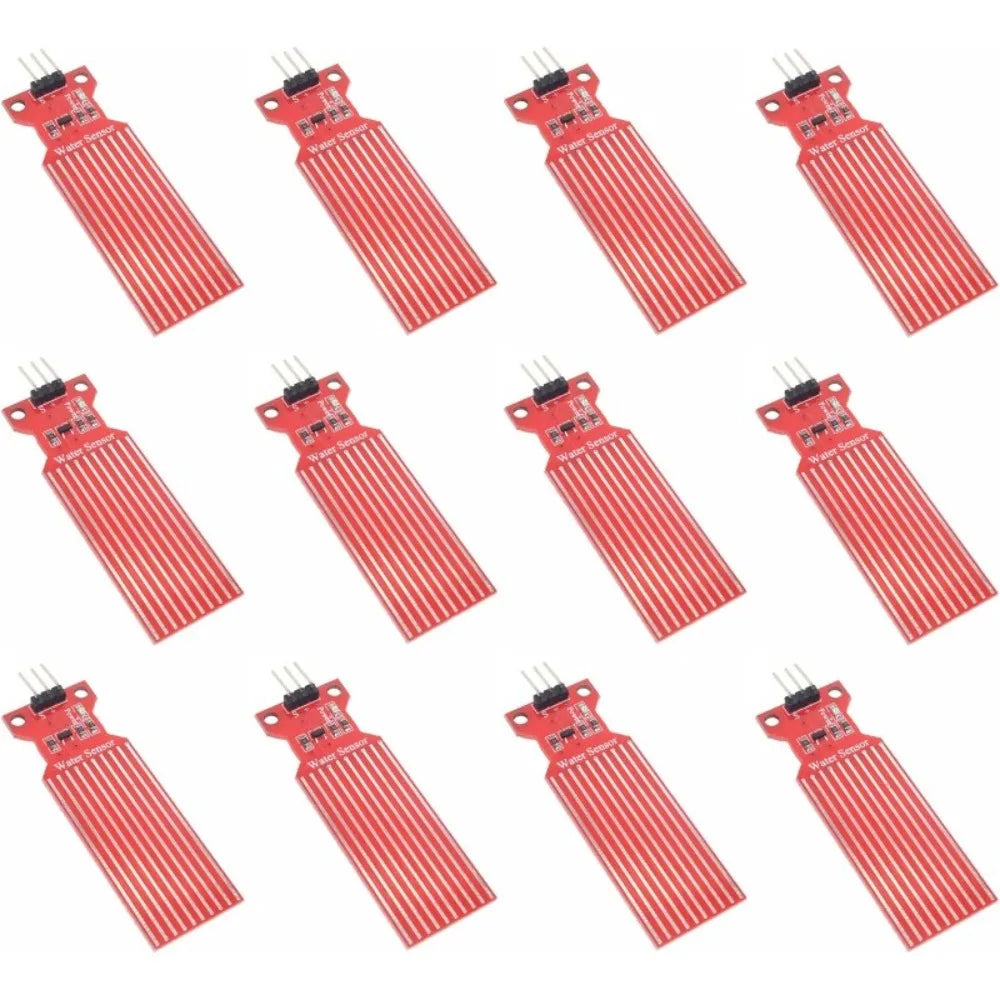 12pcs DC 3V-5V Rain Water Level Sensor Module Detection Liquid Surface Depth Height for Arduino DIY Compatible with UNO MEGA