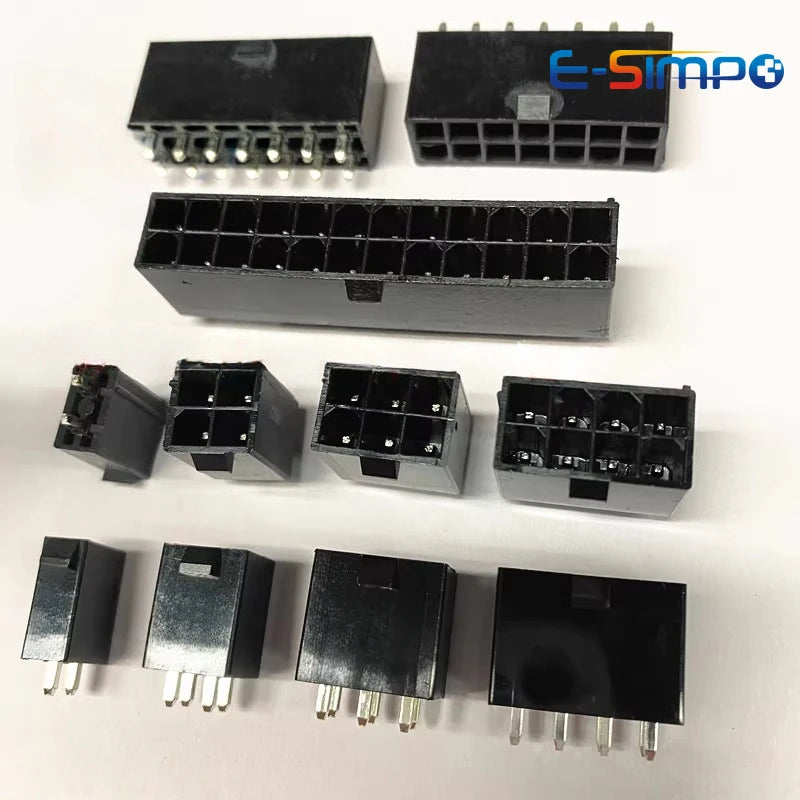 10PC 5569 4.2mm Black Dual Row Automotive Wiring Connector Straight Pin 2x1-2x12 Pin for PC/Computer Graphics Card ATX on Board
