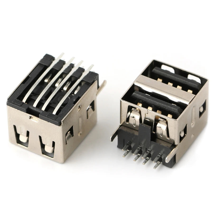 10PCS USB Interface Double-Layer USB Socket Type A Standard Port Male and Female Solder Socket DIP Straight Bent Pin PCB Socket