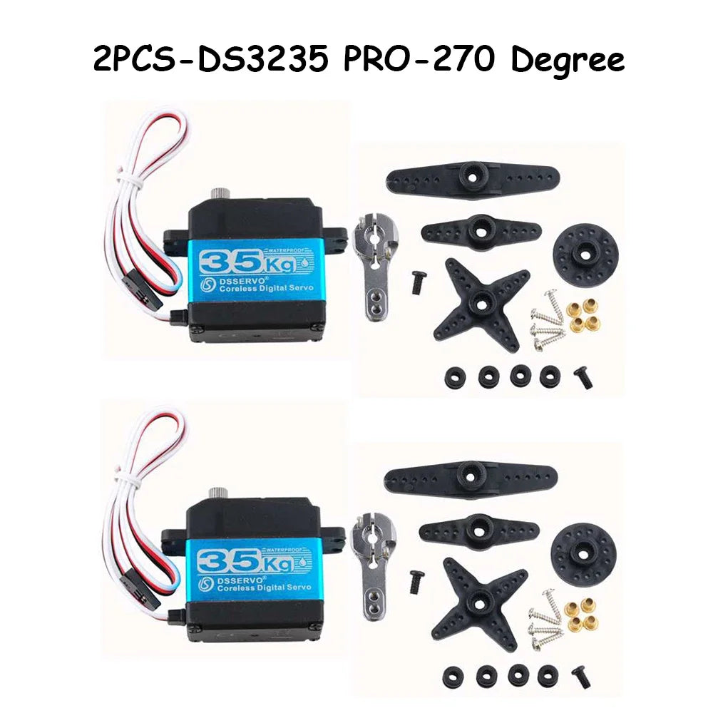 Dsservo 35kg DS3235 Pro Digital Servo Steel Gear Coreless Motor Waterproof 180/270 Degree for 1:8 1:10 1:12 RC Car Robot Crawler