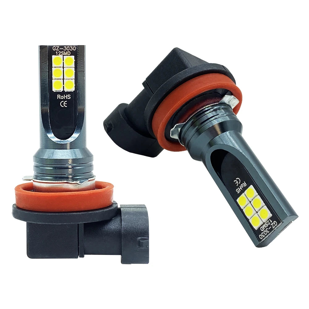 2Pcs LED H11 H8 Led Bulb Car Fog Light H4 Led Bulb H7 H9 H10 H1 9005 HB3 9006 HB4 6000K Lights 12000Lm Auto Fog Lamp 3000K