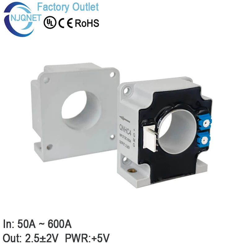 Hall Effect Current Sensor 2.5V 2V QNHC4 50A 100A 200A 400A 500A 600A 0.5 Class DC Current Transducer Hall