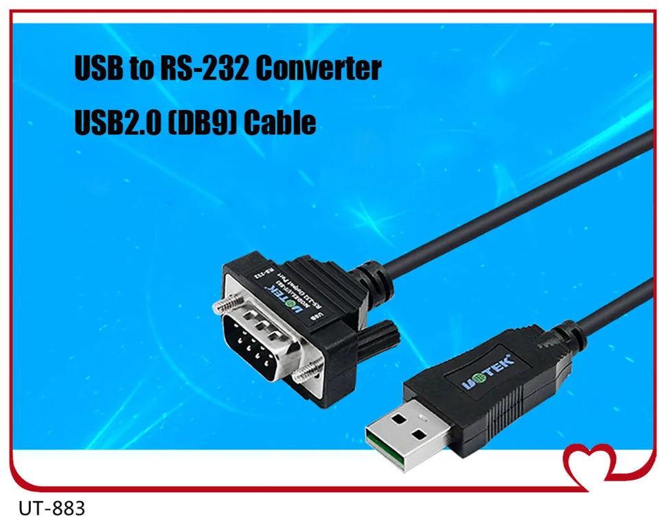 UOTEK 4.9Ft USB to RS232 RS485 RS422 Converter USB-A RS-232 RS-485 RS-422 Cable Serial DB9 Connector Full Half Duplex UT-8890