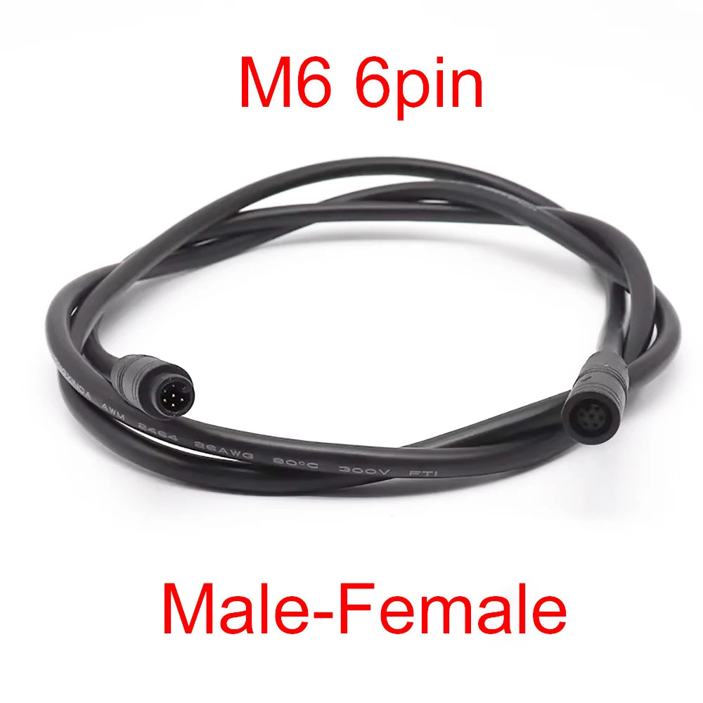 1m M6 M8 2 3 4 5 6 Pin Core Male To Female Julet Electric Butt Cable Plug Connector Scooter Brake Waterproof Signal Sensor Cord