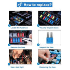 35/56/70/84/100/105/126pcs Micro 2 Blade Fuse Assortment Kit for Truck Replacement with Fuse Puller(5A,7.5A,10A,15A,20A,25A,30A)