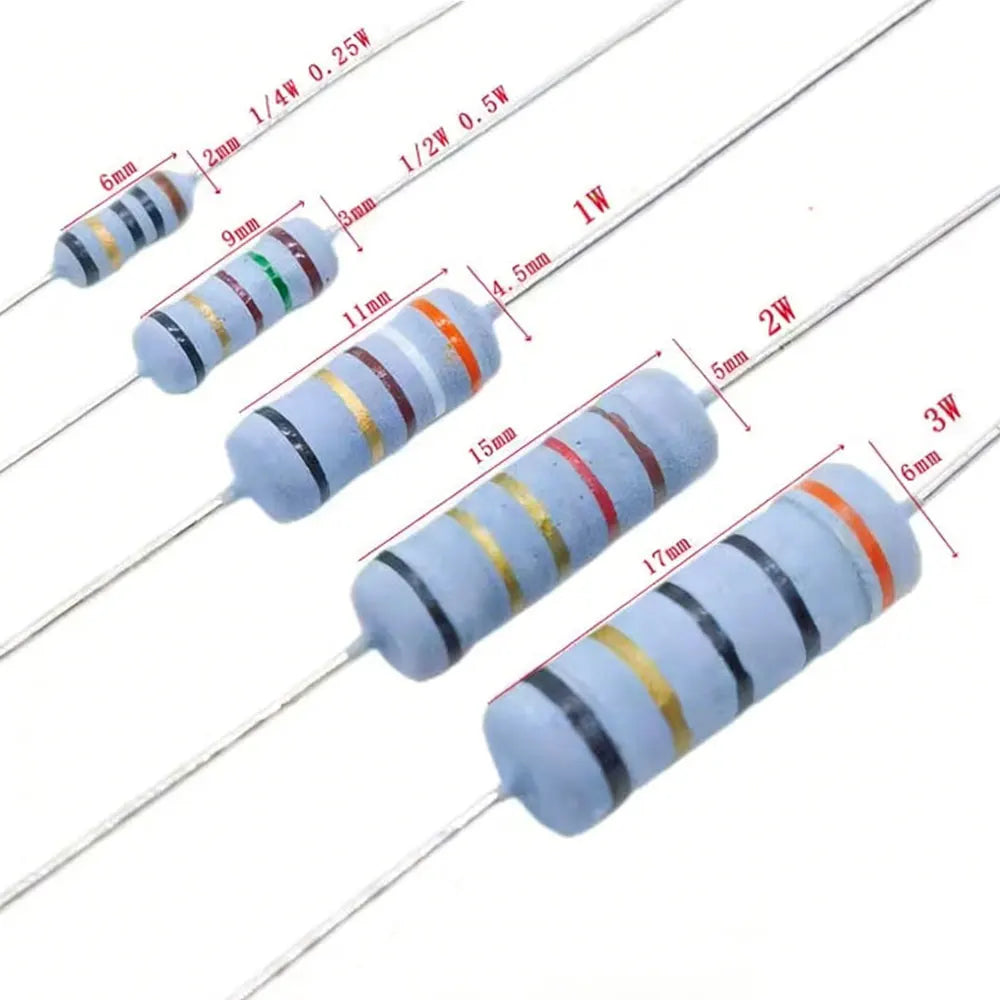 1/4W 1/2W 1W 2W 3W 0.25W 5% Wire Wound Resistor Fuse Winding Resistance 0.1R 0.22 0.33 0.47 0.51 10 22 33 47 51 220 330 470 510R