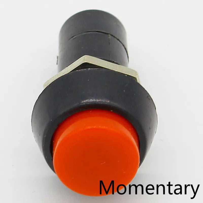 6pcs 12mm Momentary Button SPST ON/Off AC 250V/1.5A 125V/3A, Versatile Lock Free mini Round Button