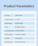 TEUCER UT-60 Slim 60mm PC Case Fan 3500RPM High Airflow CPU Cooler 6/7CM Ultra-thin Cooling Fan