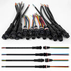 5PCS M12 IP65 Waterproof Aviation Connector 2 3 4 5 6 8 Pin Metal Panel Mount Male Plug Socket Pigtail Cable for Industrial Use
