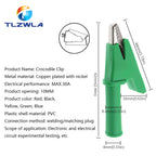 5PCS Pure Copper Insulated Test Alligator Clip 10MM Opening With 4MM Jack Safety Crocodile Clamps For Banana Plug Or Welding