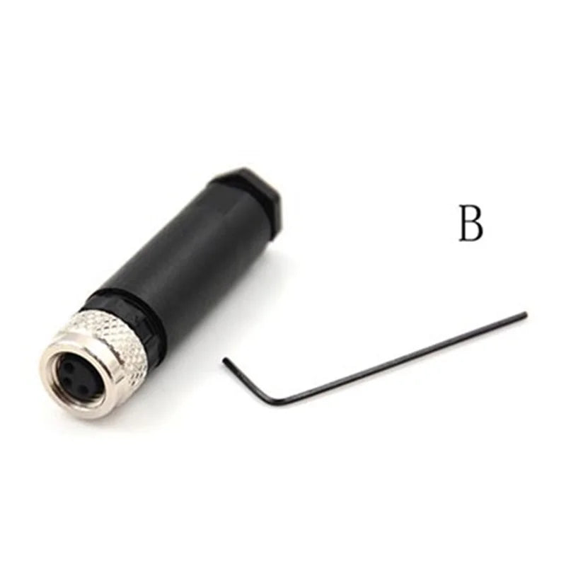 M8 Waterproof Sensor Connector Flange Socket A Type male&female 3pin 4pin plug straight screw threaded coupling