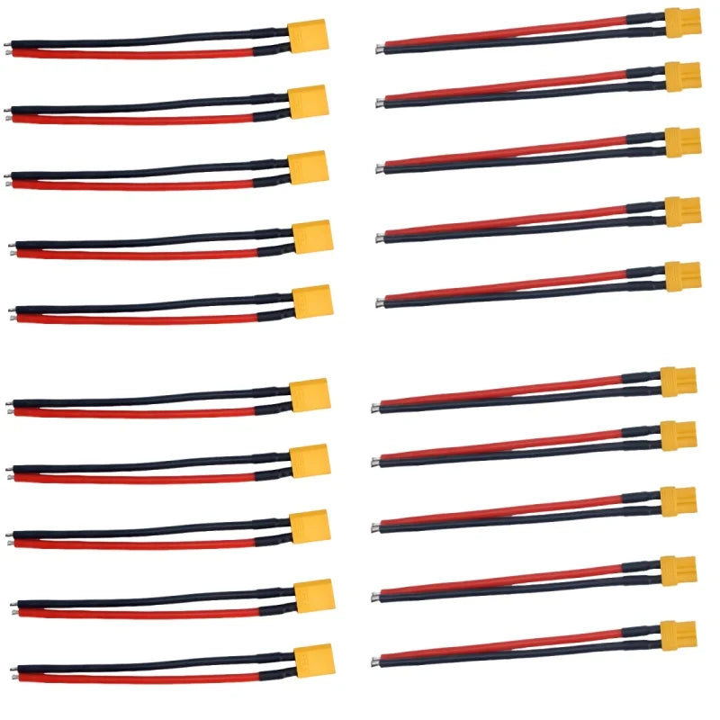 XT30 Male and Female Connector Plug with Silicone Wire 16AWG Cable, Suitable for FPV Drones with RC Lipo Fixed Wing Batteries