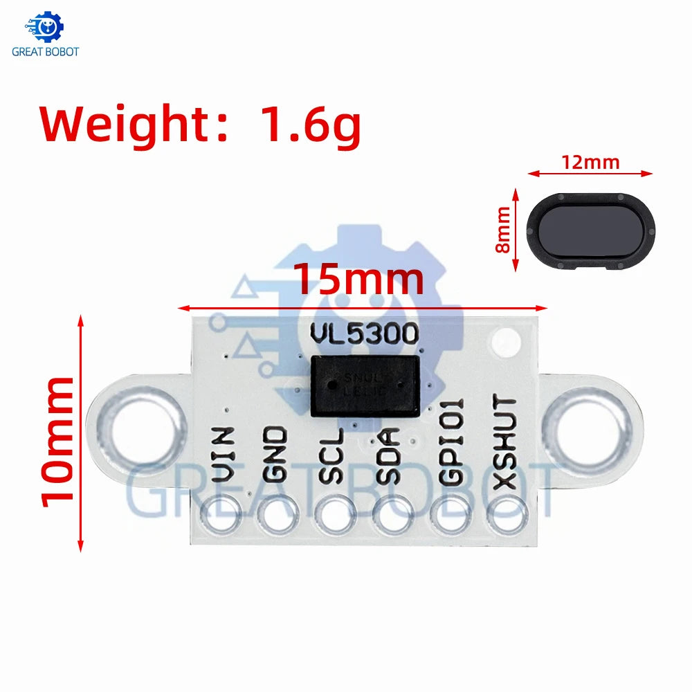 VI5300 Laser Ranging Sensor Module 4m Ranging instead of VL53L0X VL53L1X with cover sheet for  arduino
