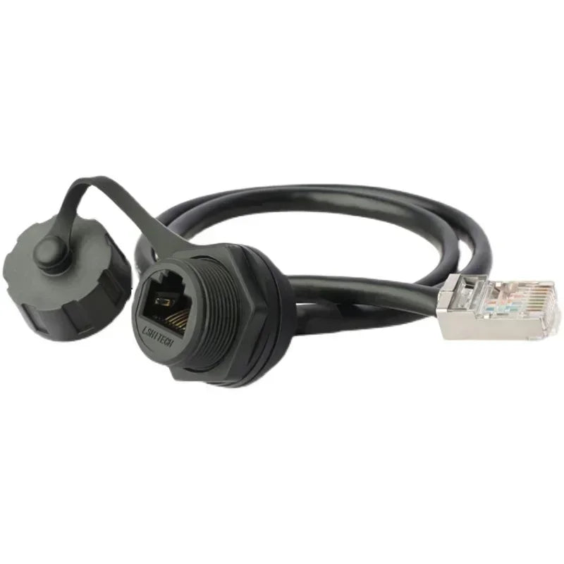 LR20 M20 0.1M to 1M Extension Cable Panel Socket Ethernet Network Laptop Telecom Waterproof RJ45 Connector Cat6 Signal Adapter