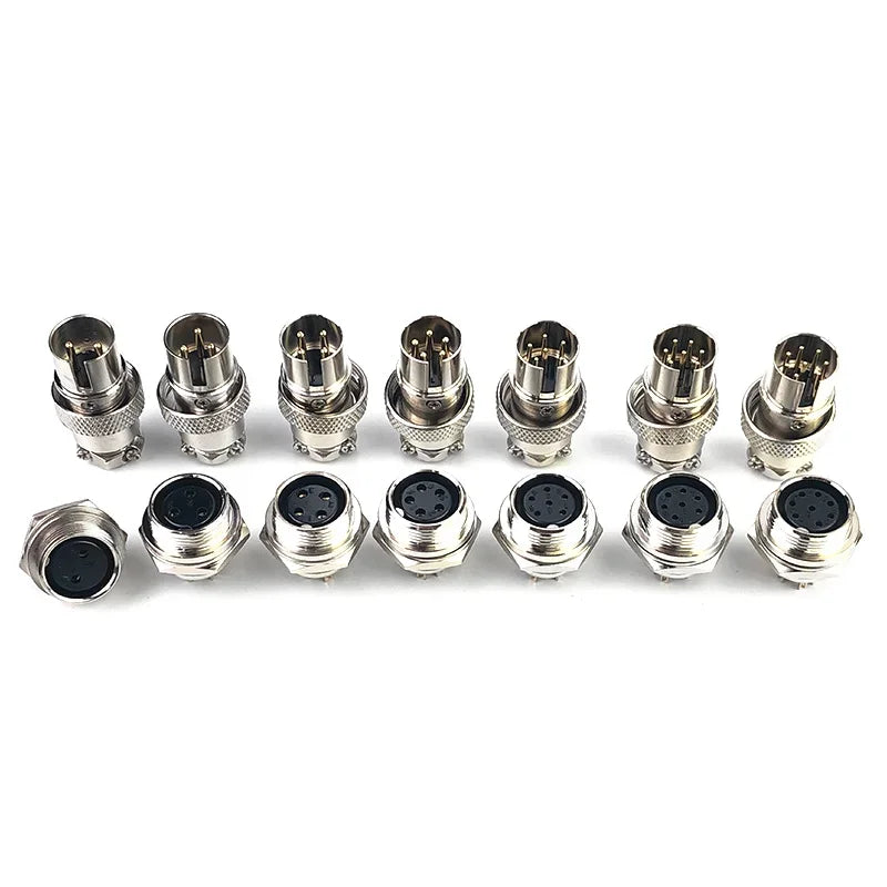 DF16 Reverse-mounting Aviation Plug GX16 2-8pin Soldering Connector M16F AB Rebel Signal Socket M16F 300/500V Male Female Set