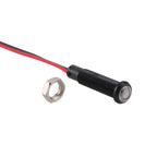 1pc 6mm Oxidized Black Plastic Indicator Light Mini Warning LED Pilot Signal Lamp 6V12V 24V 220V with Wire Red Yellow Blue Green