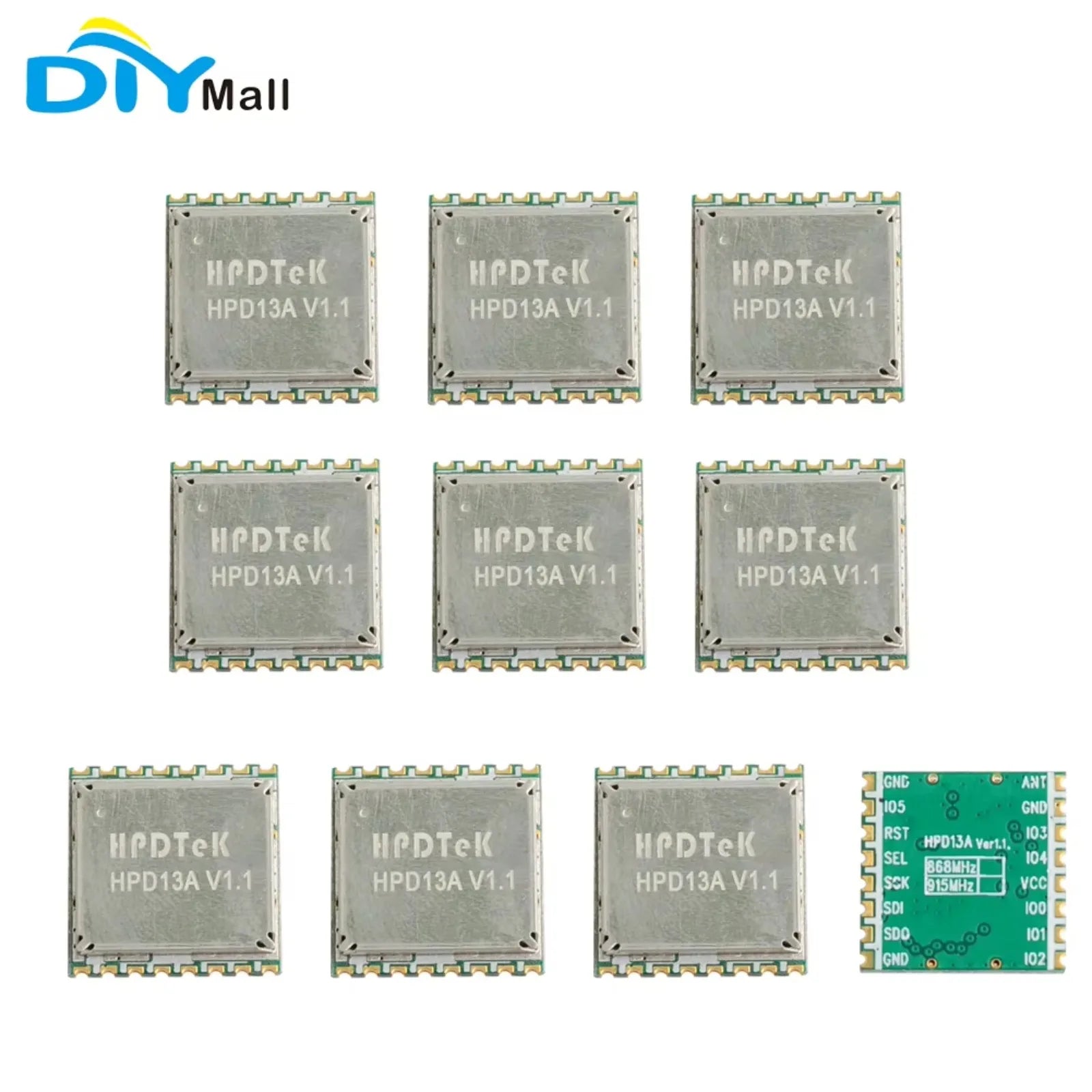 10PCS HPD13A 868MHz/915MHz SX1276 LoRa RF Wireless Transceiver Module, Replace RFM95/RFM95W