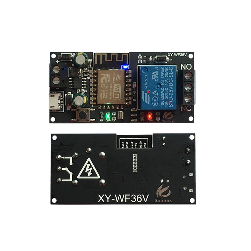 Sinilink WIFI Mobile Phone Remote Control Relay Module DC5V DC6~36V Smart Home Phone APP ESP-12F Long Range Remote Control Board