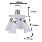 5 in 1 Light Socket Splitter E26 E27 Adapter Converter for Standard LED Bulbs 360 Degrees Adjustable 180Degree Bendable Max 300W