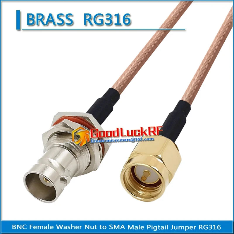 Q9 BNC Female O-ring Waterproof Bulkhead Washer Nut to SMA Male Pigtail Jumper RG316 extend Cable low loss RF Connector