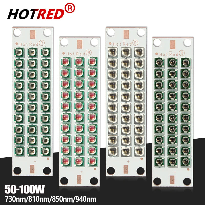 High Power LED Chip IR Infrared 730nm 810Nm 850nm 940nm Deep Red 660nm 30W 50W 100W Grow Plant Light for Night Vision CCTV Camer