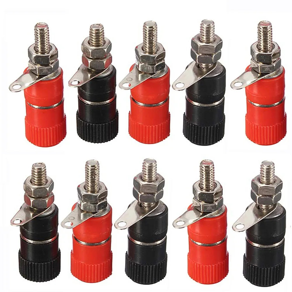 5/10PCS Binding Posts Terminals 4mm Banana Plug Socket Nickel Plated Terminal Red Black Barrel Connector For Amplifier Arduino