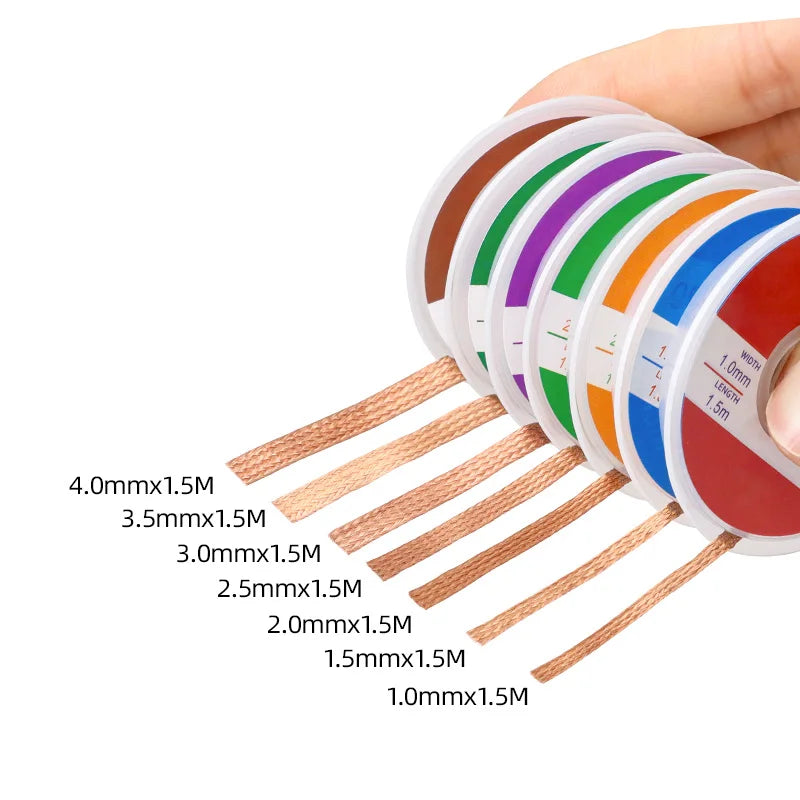Copper Desoldering Mesh Solder Wick Low Residue No Clean Flux Tin Removal Wire For Electronics BGA PCB Soldering Repair Tools