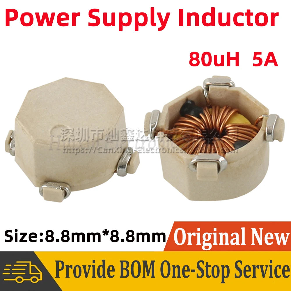 5pcs TC2526N-9R0-B Common Mode Choke Inductor Inductance 80uH 5A EMI Filter Coil Magnetic Ring Switching Power Supply