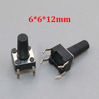 20/50/100pcs 6x6 PCB Momentary Mini Micro Tactile Tact Push Button 4-Pin Self-reset Switch 6*6*4.3/5/6/7/8/9/10/11/12/13/14/15mm