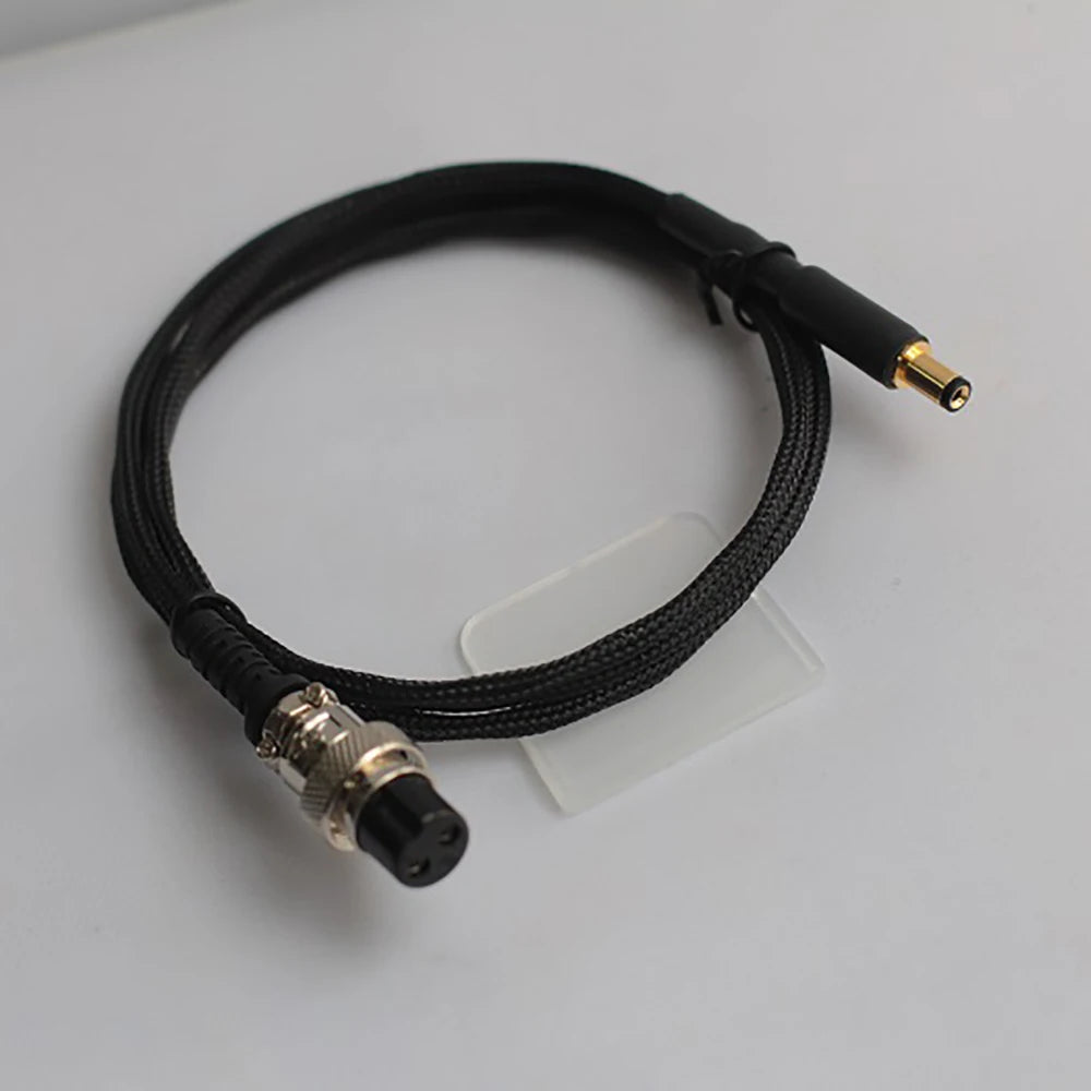 Silver Plated DC USB Cable GX12 2Pin Aviation Plug Socket Connector Wire Male Female to Type C 5.5*2.1 Gold-plated