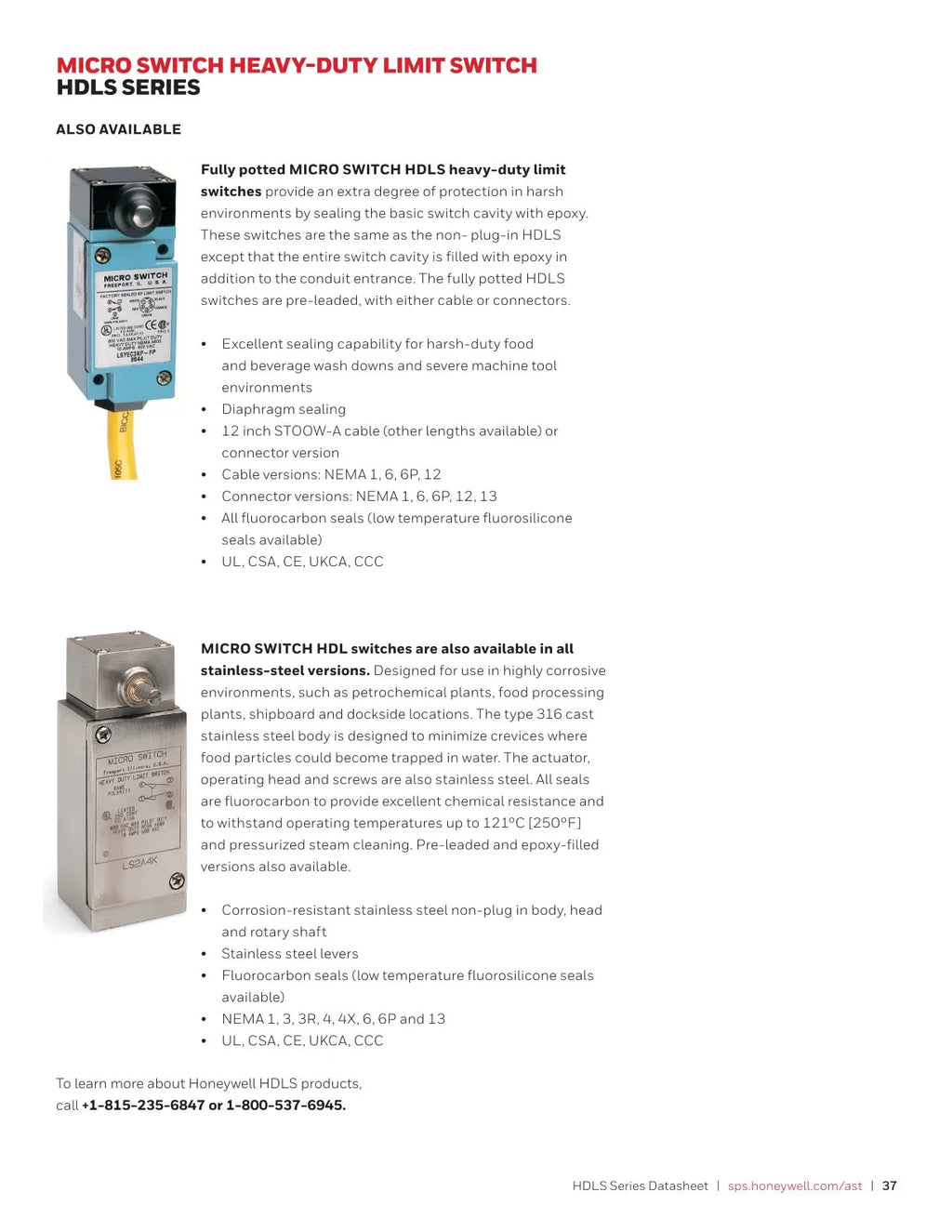 LSA1A Honeywell Authorized Agent Heavy-duty Limit Switch Travel Switch