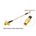 2PCS MMCX to SMA/RP-SMA Female Flange Panel Mount RG316 Pigtail FPV Antenna Extension Cord for TBS Unify PandaRC VTX