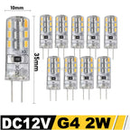 10Pcs G4 LED Bulb 12W 9W 5W 3W 2W AC DC12V SMD 2835 3014 SMD LED Light Mini Silicone Lamp Warm White White 360 Degree Angle