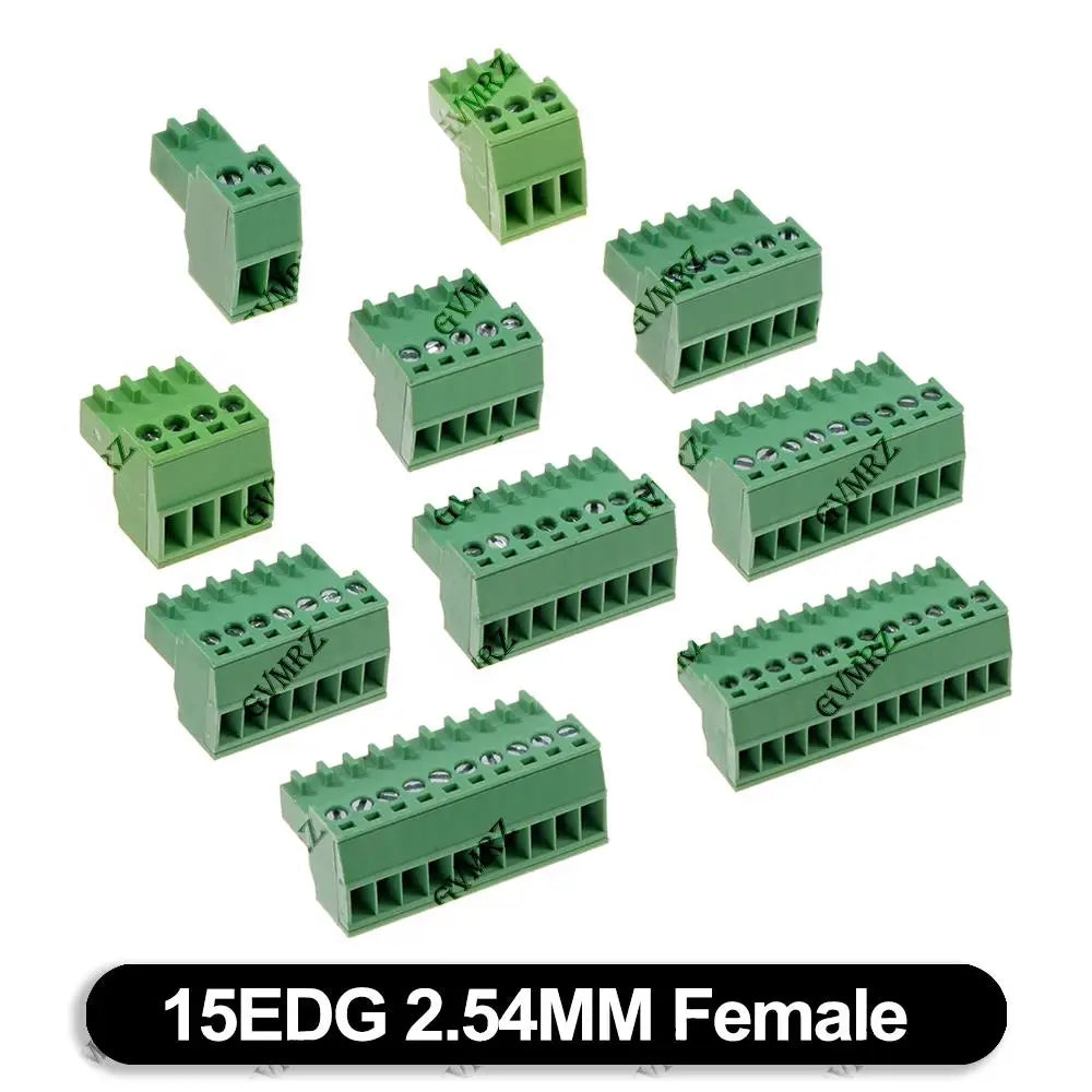 5PCS 2P 3P KF15EDG 2.54mm PCB Screw Terminal Block 2 ~ 12 Pin 15EDG 2.54 Male Plug Female Socket Pin Header Wire Connector 12P
