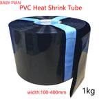 1KG Black PVC Heat Shrinkable Tube Lithium Battery Shrink Film Black Insulation Heat Shrinkable Tube 18650 Battery Shrink Film