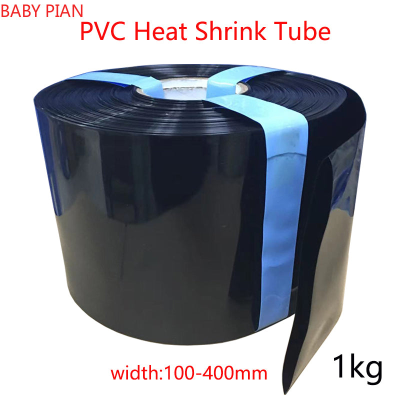 1KG Black PVC Heat Shrinkable Tube Lithium Battery Shrink Film Black Insulation Heat Shrinkable Tube 18650 Battery Shrink Film