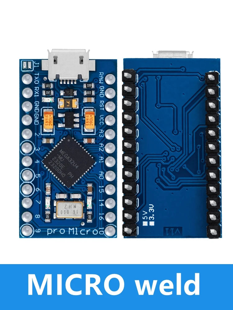 Pro Micro ATmega32U4 5V 16MHz Replace ATmega328 For Arduino TYPE-C  With 2 Row Pin Header For Leonardo Mini Usb Interface Pro