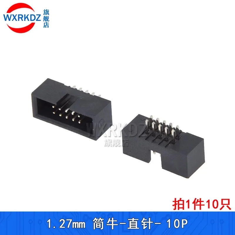 10pcs 1.27MM 6/8/10/20/24/26/34/40/44/50/60P 60PIN JATG IDC3 MALE SOCKET straight idc box headers PCB CONNECTOR DOUBLE ROW  IDC3
