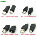 Cltgxdd USB 2.0 Adapter Mini 5P to A Male Female Micro to USB Android Data Side T Port Converter Selector Connector