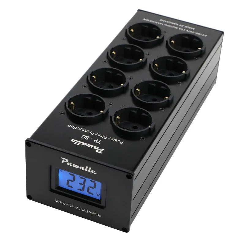 Pawalle tp80 EU Line filter socket lightning protection surge protection multi-function display voltage current power consumptio