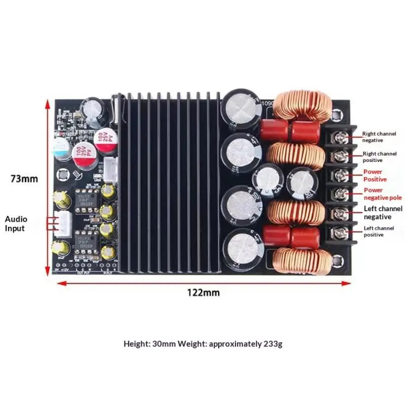 DC19-50V TPA3255 Audiophile-Grade Hi-Fi Digital Amplifier Board 600W High-Power 2.0 Dual-Channel Stereo Module