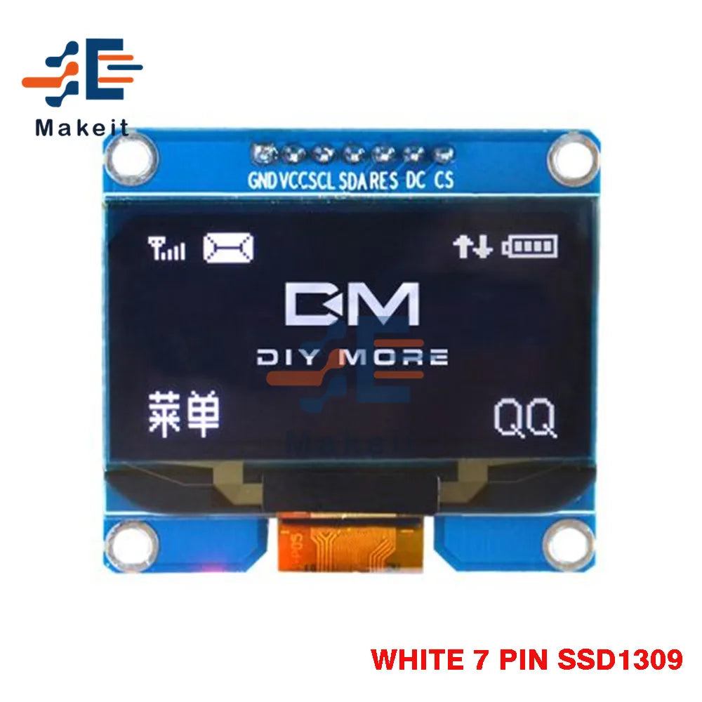 1.54 Inch OLED Module 5 Pin 7 Pin White Blue Yellow SPI IIC I2C Interface SSD1309 SPD0301 Driver 128x64 Display Screen Board