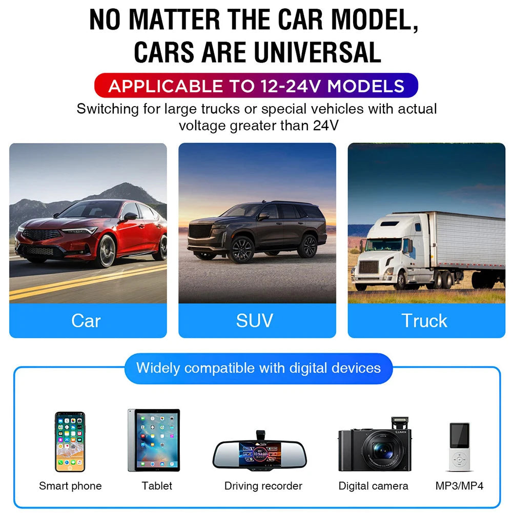 Car Charger Dual USB Type C Car MP3 Player Bluetooth 5.3 Support TF Card U Disk Phone Charger Car FM Transmitter Clear Calling