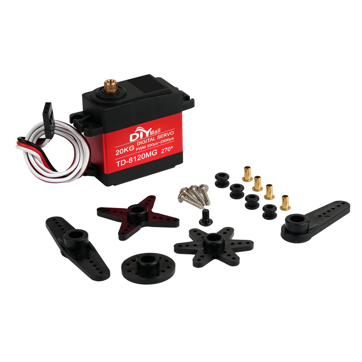 20KG TD-8120MG Digital Servo Motor 180/270/360 Degree Metal Case Servos DIY Toys Power Functions Parts for Car Robot Robotic Arm