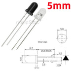 10 Pair 3mm 5mm 940nm LED Infrared Emitter and IR Receiver Diode Diodes F3 F5 Photodiode LED Flame Sensor DIY PCB